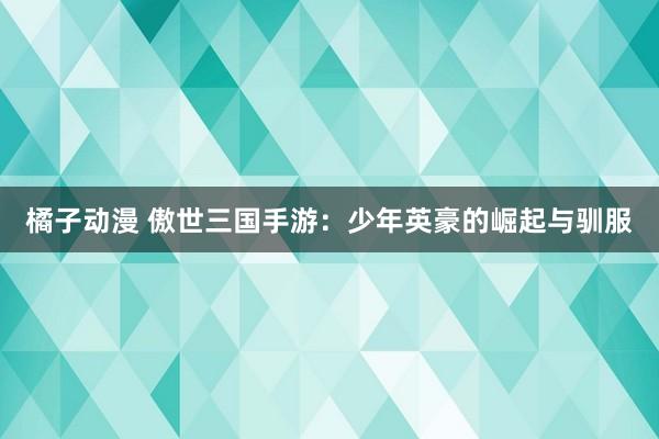 橘子动漫 傲世三国手游：少年英豪的崛起与驯服