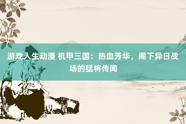 游戏人生动漫 机甲三国：热血芳华，阁下异日战场的猛将传闻