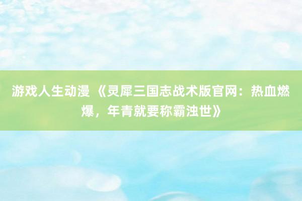 游戏人生动漫 《灵犀三国志战术版官网：热血燃爆，年青就要称霸浊世》