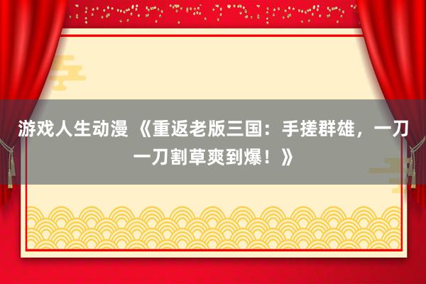 游戏人生动漫 《重返老版三国：手搓群雄，一刀一刀割草爽到爆！》