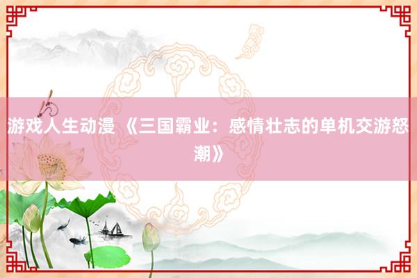 游戏人生动漫 《三国霸业：感情壮志的单机交游怒潮》